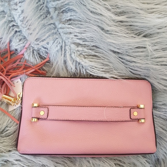 Milly Handbags - NWT Milly Astor pink clutch with band & tassel
